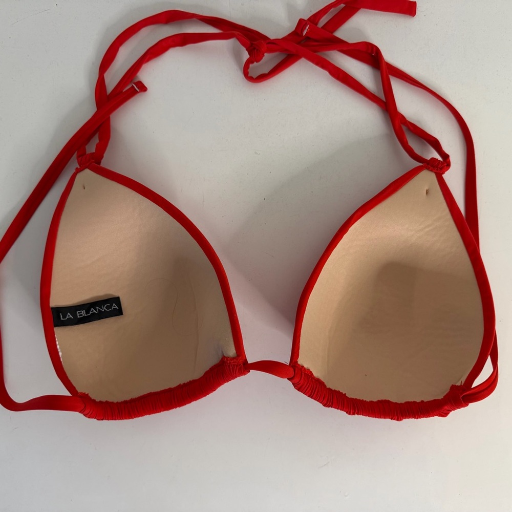 La Blanca island goddess Red Triangle Bikini Top - Picture 2 of 2